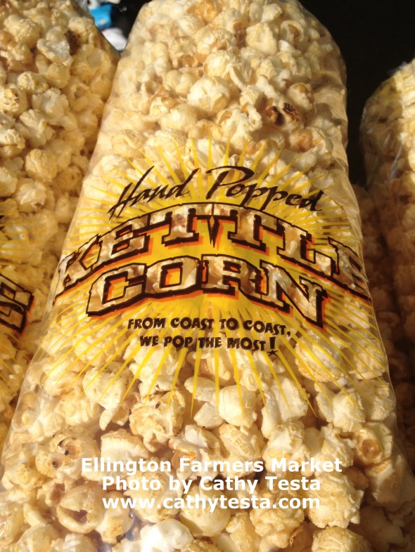 Freshly popped Kettle Corn offered at the market