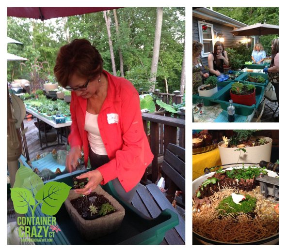 An Attendees Works on her Miniature Garden