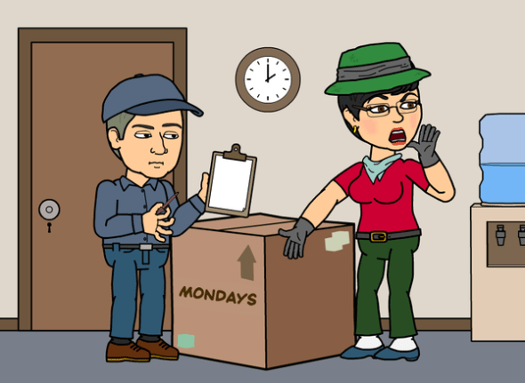 Cathy yelling "something is missing here!" Photo Source: Bitstrips